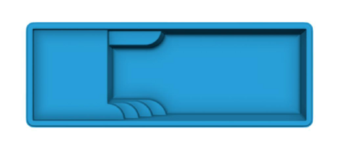Cyberlane Beach fiberglass pool