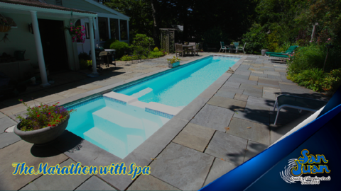 Marathon with Spa fiberglass pool