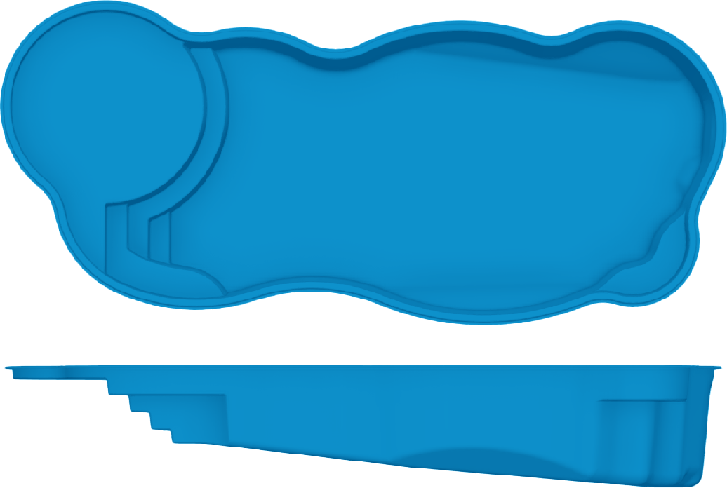 Clearwater Beach top and side view