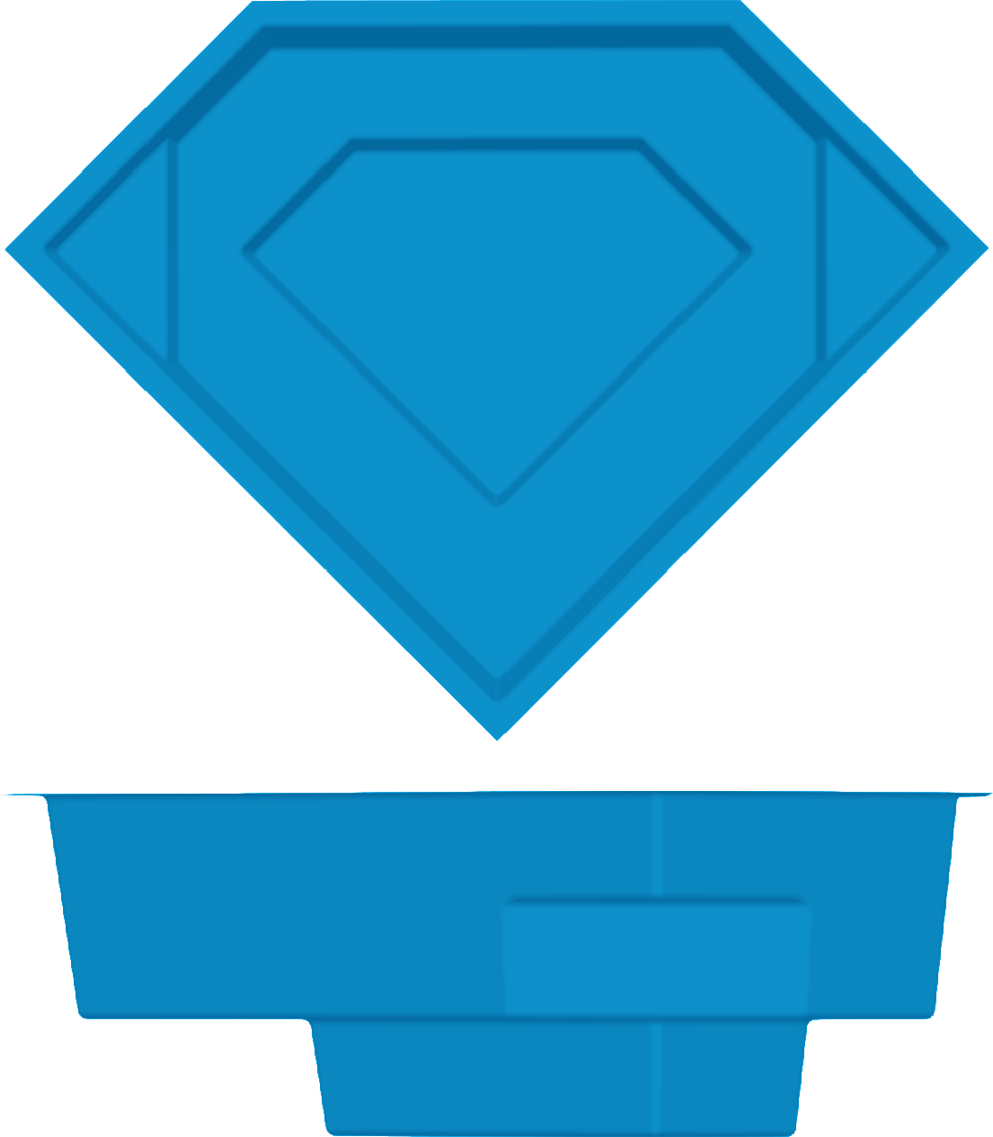 Diamond Spa top and side view
