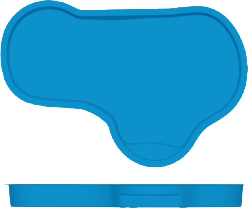 Kiddie Pool - Freeform Pond  top and side view