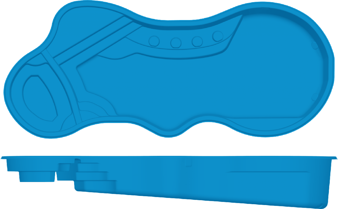 Pleasure Island top and side view